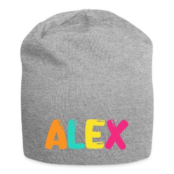 Name - Alex - Jersey-Beanie - Grau meliert - Vorne