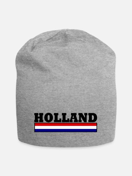 Holland Flagge - Jersey-Beanie - Grau meliert