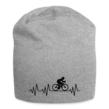 Herzschlag Fahrrad Fahrradfahrer Fahrradfahren - Jersey-Beanie - Grau meliert - Vorne
