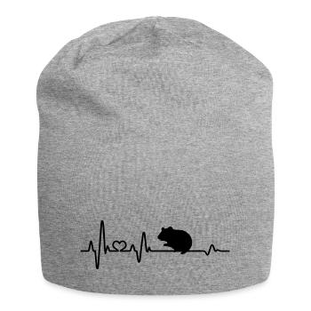 Hamster Pulsschlag Herzschlag Herzfrequenz Nager - Jersey-Beanie - Grau meliert - Vorne