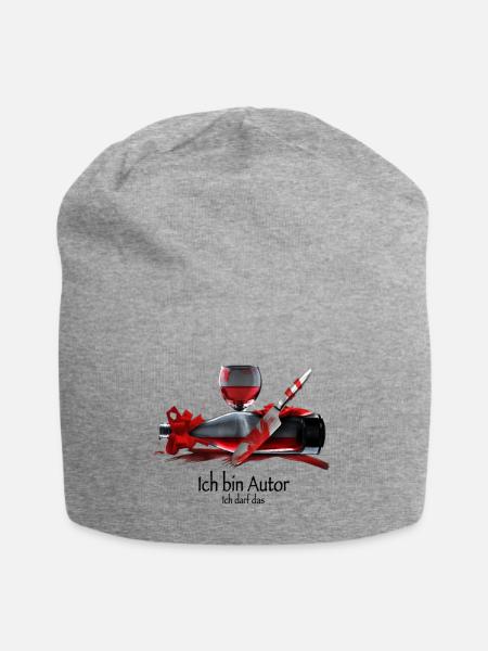 Ich bin Autor - ich darf das - Jersey-Beanie - Grau meliert