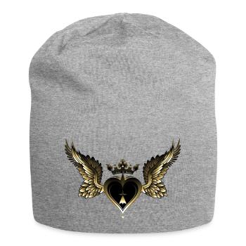 breizh Herzen Hermine Bretonischen Krone - Jersey-Beanie - Grau meliert - Vorne