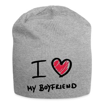 i_love_my_boyfriend_f2 - Jersey Beanie - heather grey - Front