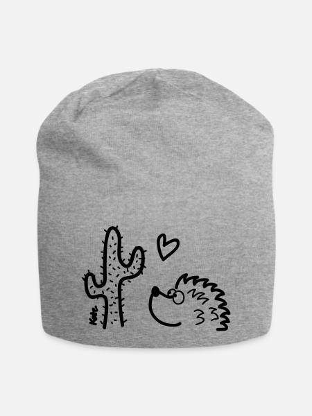 Igel in love - Jersey Beanie - heather grey