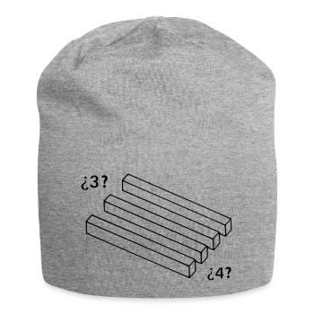 Illusions d'optique 3 à 4 bâtons - Bonnet en jersey - gris chiné - Devant
