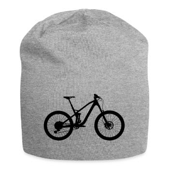 Mountainbike Motiv als Geschenk für Fahrradfahrer - Jersey-Beanie - Grau meliert - Vorne