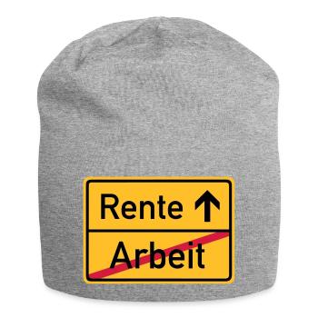 ortsschild_arbeit_rente__f3 - Jersey Beanie - heather grey - Front