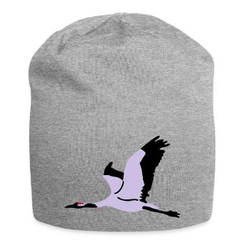 Kranich - Jersey-Beanie - Grau meliert - Vorne