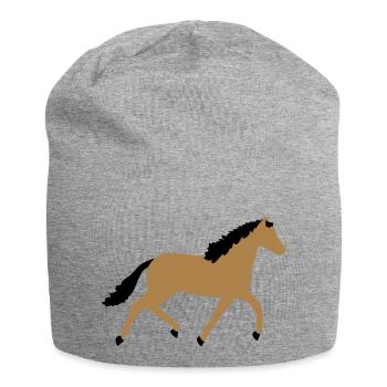 Pferd vektor - Jersey-Beanie - Grau meliert - Vorne