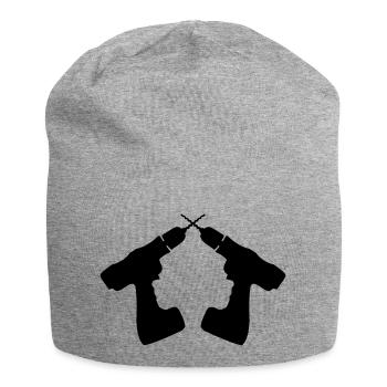 Cordless Drill Logo - Jersey Beanie - heather grey - Front