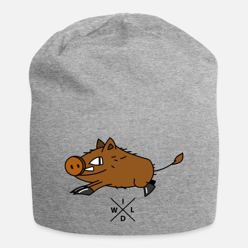 Funny boar - Jersey Beanie - heather grey