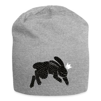 Rabbit Prince black - Jersey Beanie - heather grey - Front