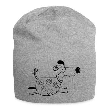 Drolliger Hund - Dog - Hunde - Comic - Jersey-Beanie - Grau meliert - Vorne