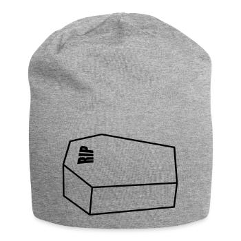 Cercueil fermé RIP Repose en paix Funérailles - Bonnet en jersey - gris chiné - Devant