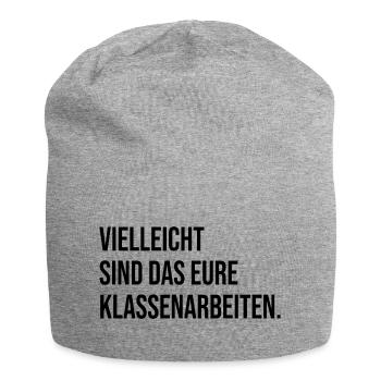 Vielleicht sind das eure Klassenarbeiten - Jersey-Beanie - Grau meliert - Vorne