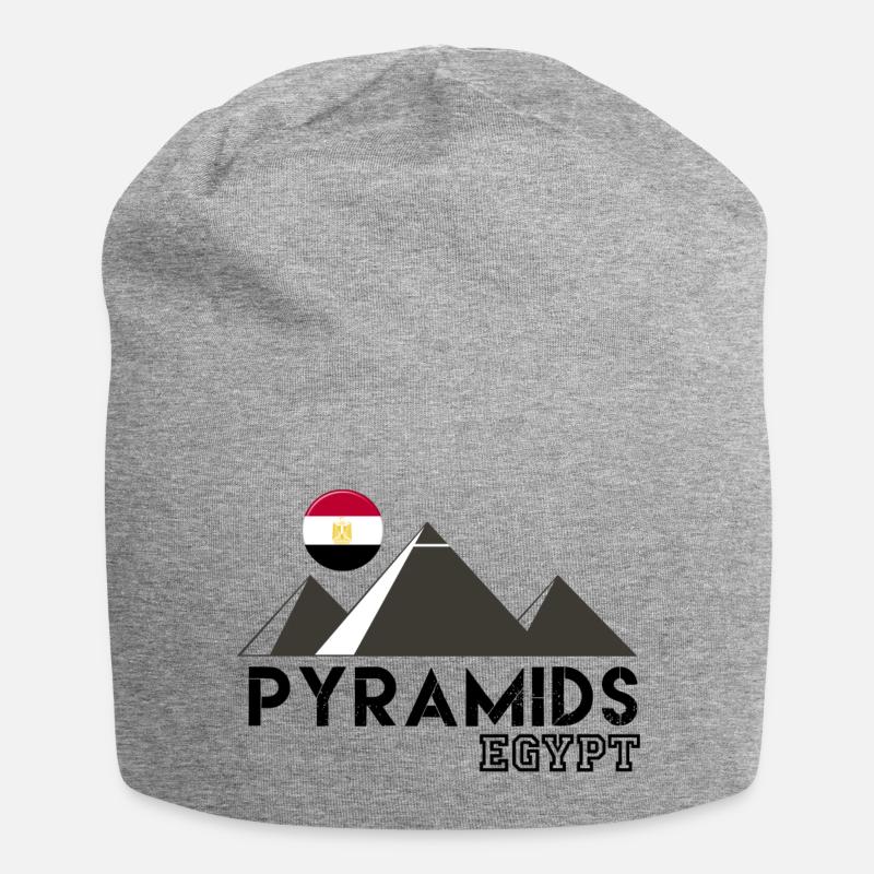 Pyramides, pyramides du Caire, pyramides égyptiennes, Egypte - Bonnet en jersey - gris chiné