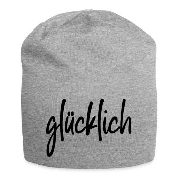 glücklich - Jersey-Beanie - Grau meliert - Vorne