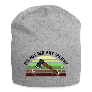 Die mit der Axt spricht - Jersey-Beanie - Grau meliert - Vorne
