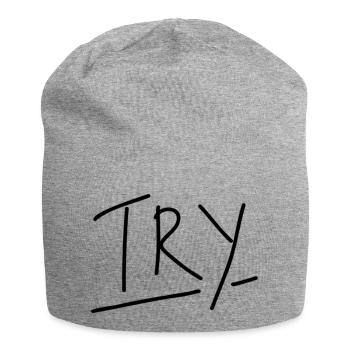 try - Jersey-Beanie - Grau meliert - Vorne
