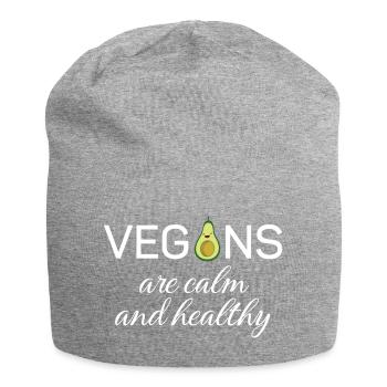 Les végétaliens sont calmes et en bonne santé - Bonnet en jersey - gris chiné - Devant