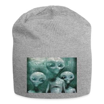 Aliens in the Mist - Jersey Beanie - heather grey - Front