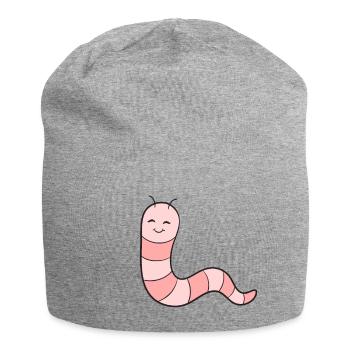 Worm Earthworm - Jersey Beanie - heather grey - Front