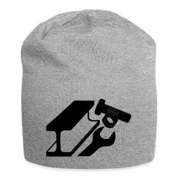Poutre en acier avec écrou de boulon et clé - Bonnet en jersey - gris chiné - Devant