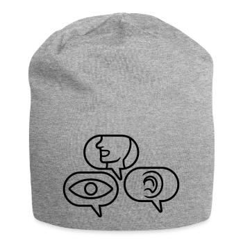 Bulles Voir Entendre parler - Bonnet en jersey - gris chiné - Devant