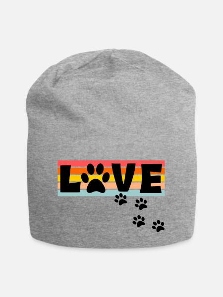 Hunde Liebe - Jersey-Beanie - Grau meliert