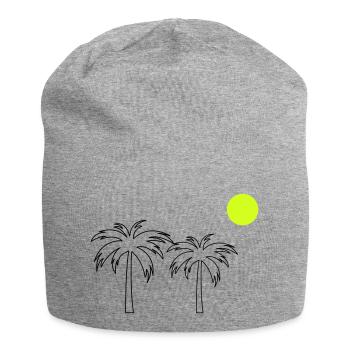 Palm trees - Jersey Beanie - heather grey - Front