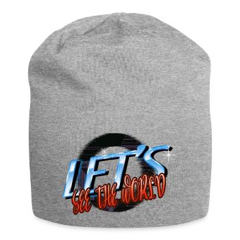awesome cool eat sleep travel jokes gift idea - Jersey Beanie - heather grey - Front