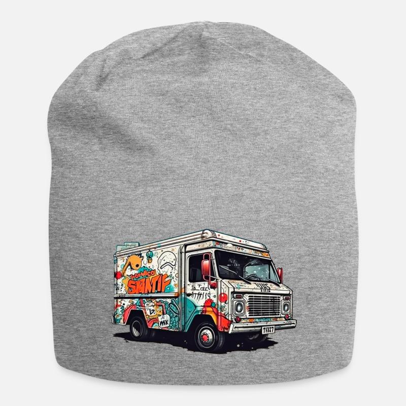 Graffiti-Truck-Straßenkunst - Jersey-Beanie - Grau meliert