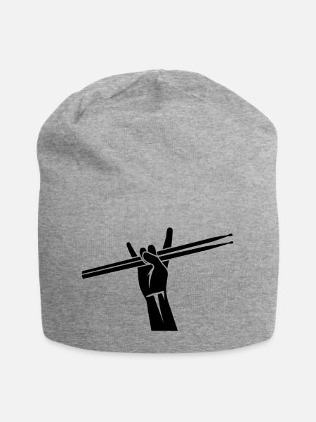 Schlagzeuger Hand Skizze - Jersey-Beanie - Grau meliert