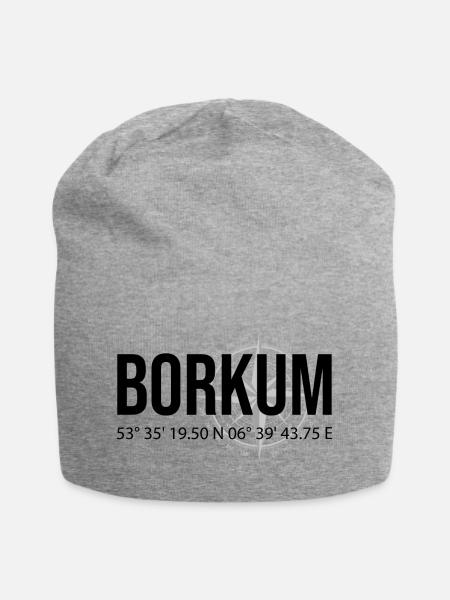 Koordinaten Borkum - Jersey-Beanie - Grau meliert