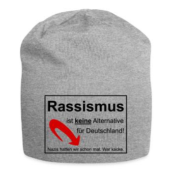 Gegen Rassismus - Jersey-Beanie - Grau meliert - Vorne