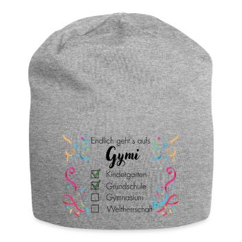 Gymnasium und Weltherrschaft - Jersey-Beanie - Grau meliert - Vorne
