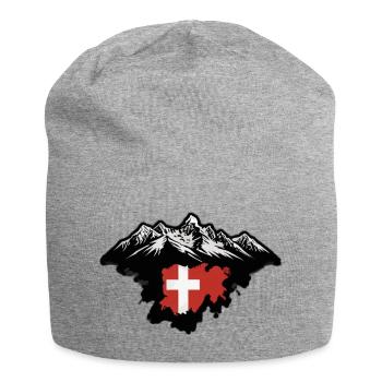 Swiss flag - Jersey Beanie - heather grey - Front