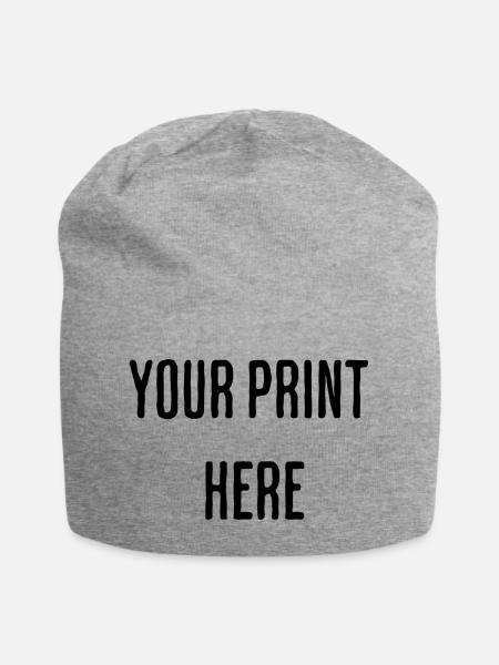 Your Print Here - Jersey-Beanie - Grau meliert