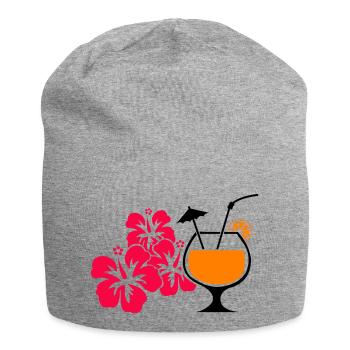 Boisson cocktail à l’hibiscus d’Hawaï - Bonnet en jersey - gris chiné - Devant