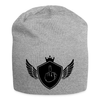 wappen mittelfinger - Jersey-Beanie - Grau meliert - Vorne
