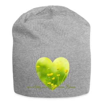 Heart Flower Garden Love Buttercup Garden Gardener - Jersey Beanie - heather grey - Front
