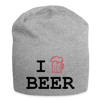 J'aime la bière / Alcool - Bonnet en jersey - gris chiné - Devant