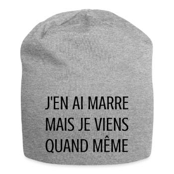 Humor work – I'm fed up but I'm coming - Jersey Beanie - heather grey - Front