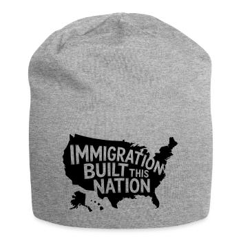 Immigration built this Nation - Antifascist Tee - Jersey Beanie - heather grey - Front
