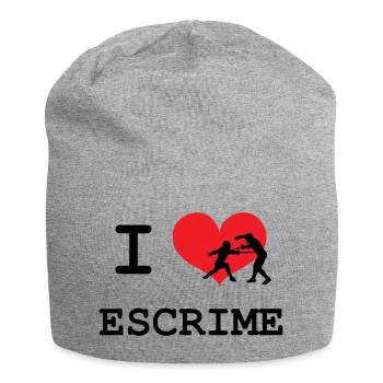 J'aime l'Escrime Coeur et Silhouette Combat - Bonnet en jersey - gris chiné - Devant