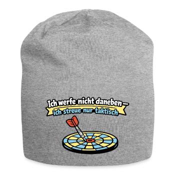 Taktischer Wurf: Dart Humor - Jersey-Beanie - Grau meliert - Vorne