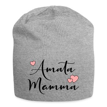 Italie Maman bien-aimée - Bonnet en jersey - gris chiné - Devant