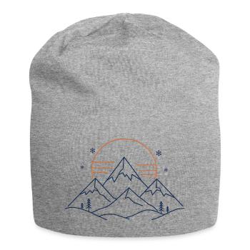 Mountain landscape with sun - Jersey Beanie - heather grey - Front