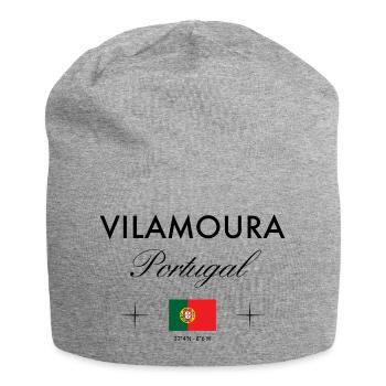 Vilamoura Portugal Coordinates Travel Souvenir - Jersey Beanie - heather grey - Front