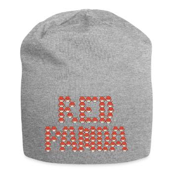 Cartoon red panda typography - Jersey Beanie - heather grey - Front